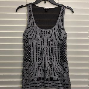 Express charcoal tank with silver detail overlay size small